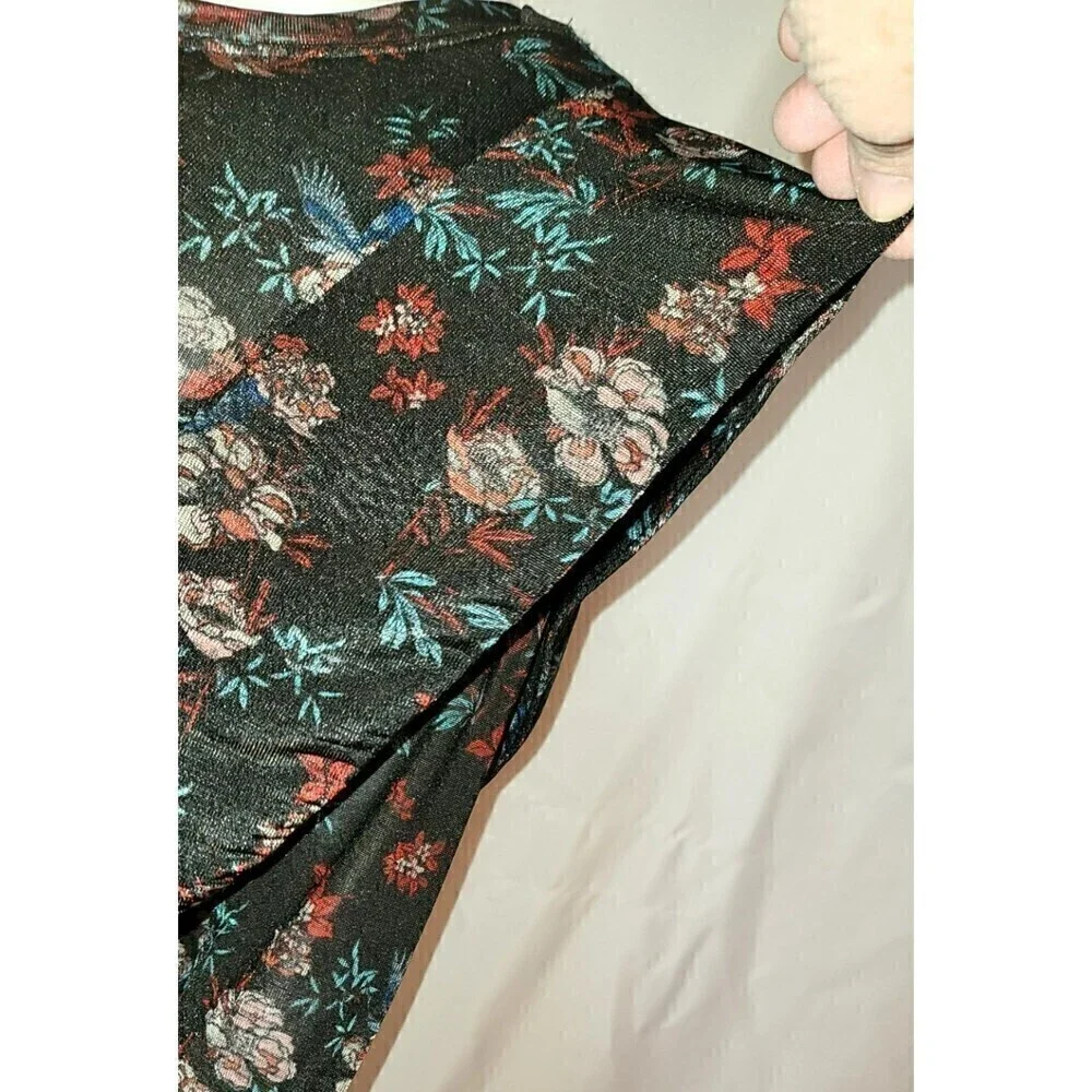 Free People Floral Dock Street Top Stretch Ruffle - Size SP
